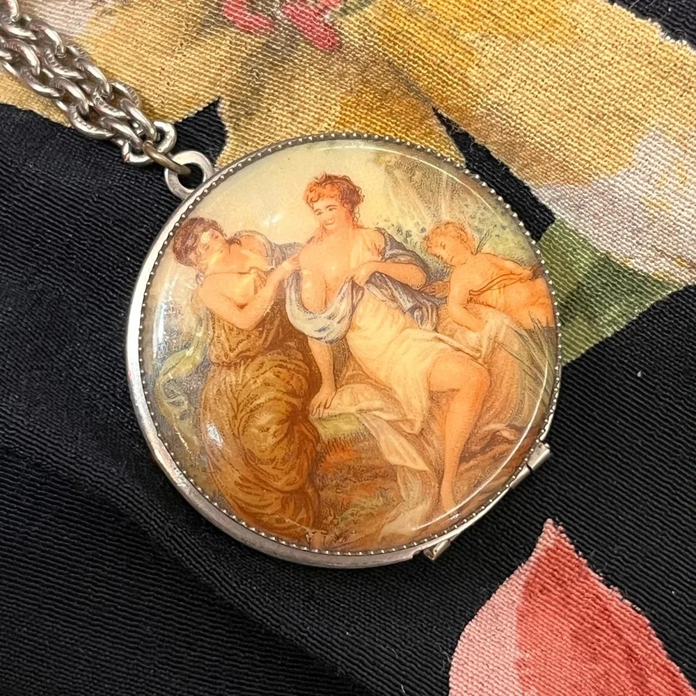 Antique Pocket Trinket Locket Necklace - Picture 3 of 3